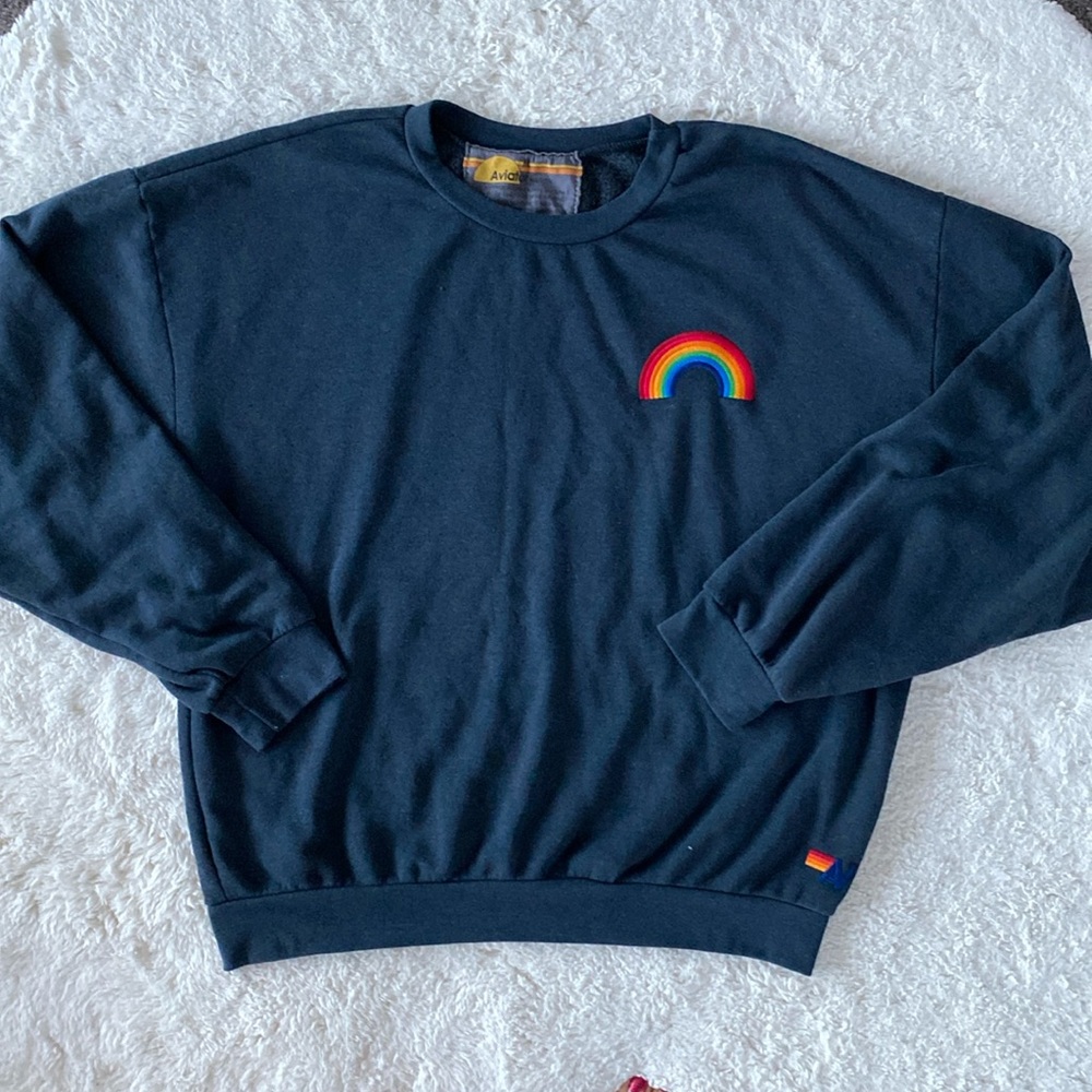❤️ Aviator Nation Rainbow Sweater Pullover Size Medium